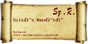 Szitás Renátó névjegykártya